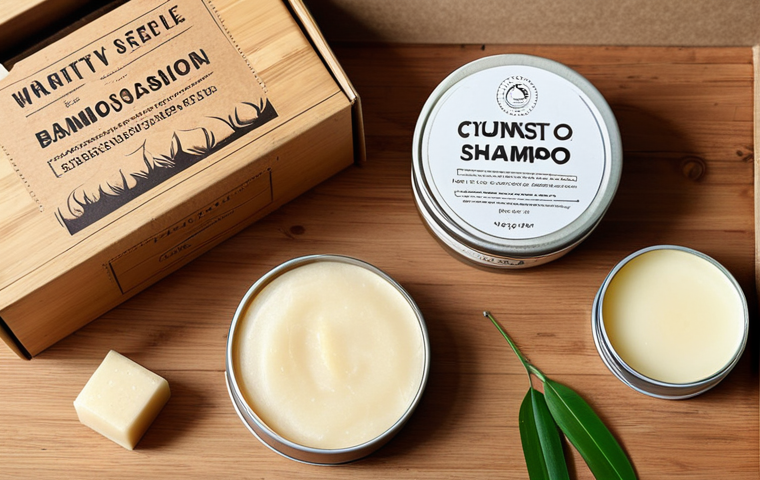 ** A variety of zero waste cosmetic products (solid shampoo, natural oils, bamboo containers, etc.) arranged beautifully. Emphasize natural ingredients and eco-friendly packaging. The overall feel should be clean, organic, and appealing. Think "minimalist beauty meets sustainability".

**